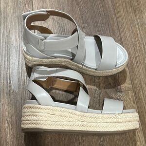 Women's Gray Espadrille Sandals. Franco Sarto. New